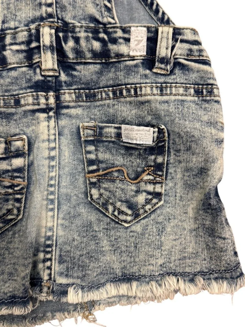 7 For All Mankind Baby Denim Overall Skirt 12M Acid Wash Distressed